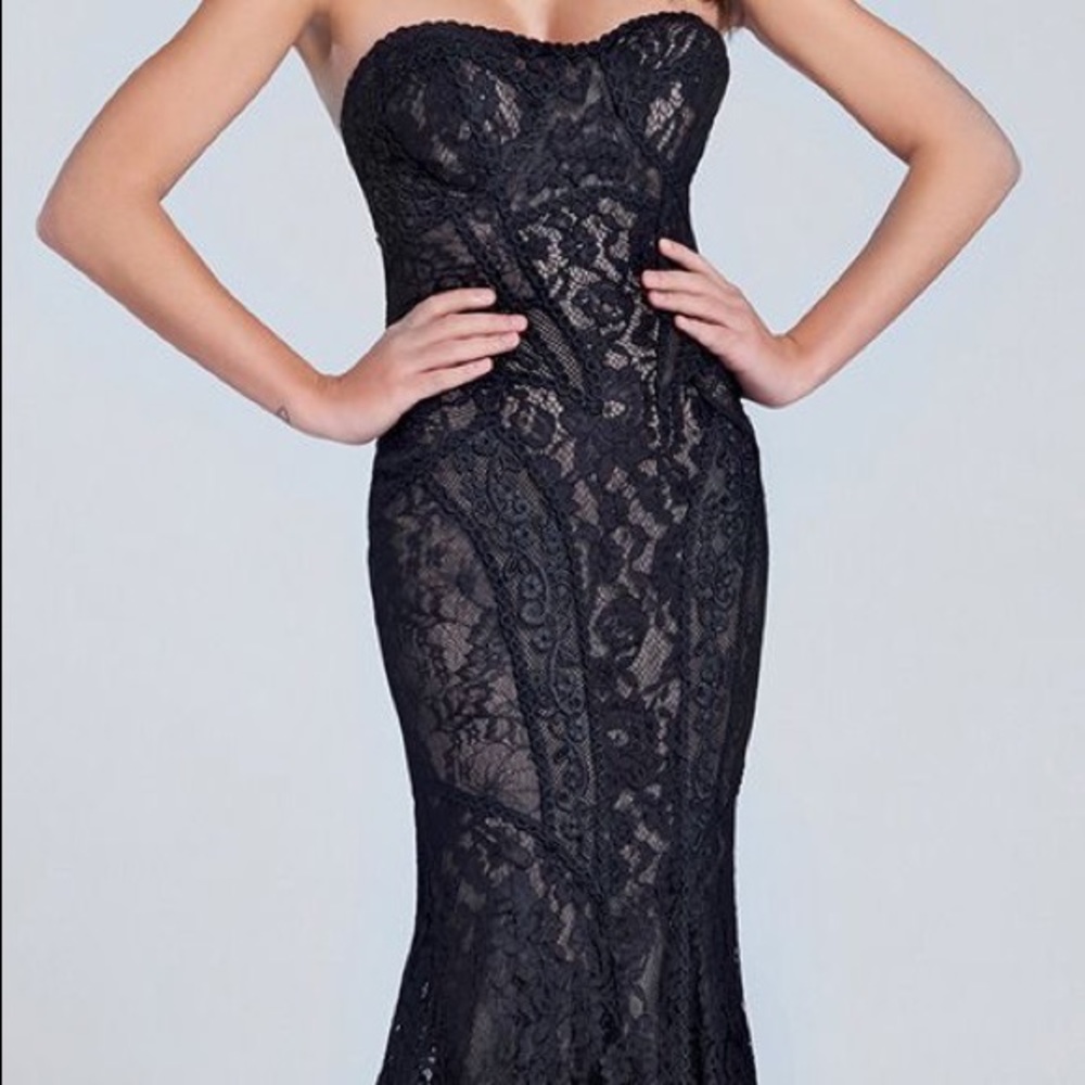 Ellie Wilde MonCheri black formal mermaid dress